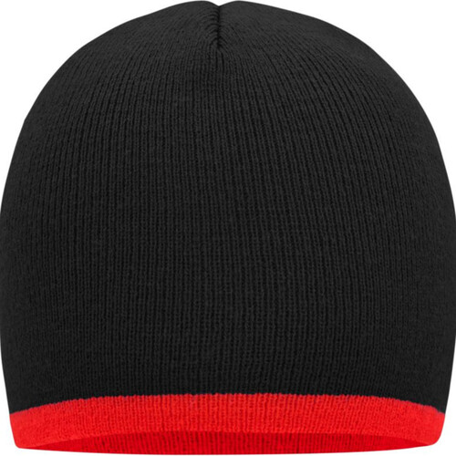 Strick Beanie mit Kontraststreifen Miniaturansicht
