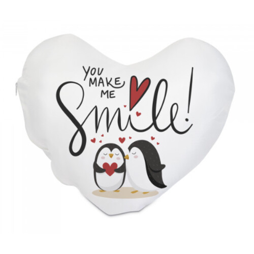 Pillow case white satined Herz Miniaturansicht